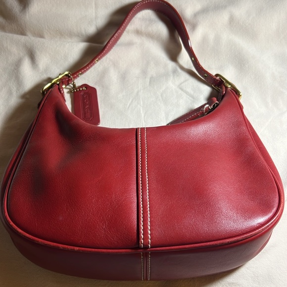 Coach Bags Vintage Coach Red Leather Small Crescent Bag Zoe Style